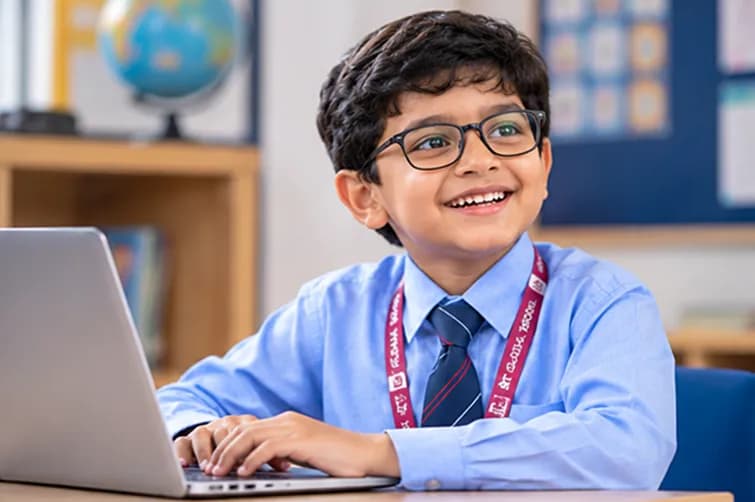 Young student discovering early literacy and numbers playfully