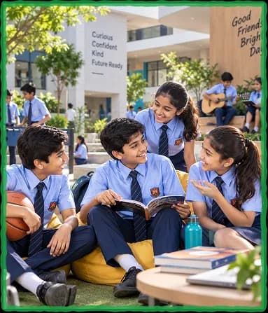 Students learning and reading together